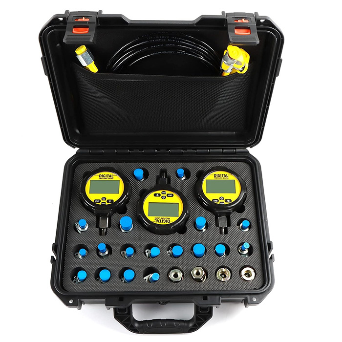 Caterpillar John Deere 70P Excavator Construction Machinery Repair Test Digital Hydraulic Pressure Test Coupling Kit with 2pc Gauges 22 Test Couplings 3 Test Hoses 70MPa/1pc 16MPa