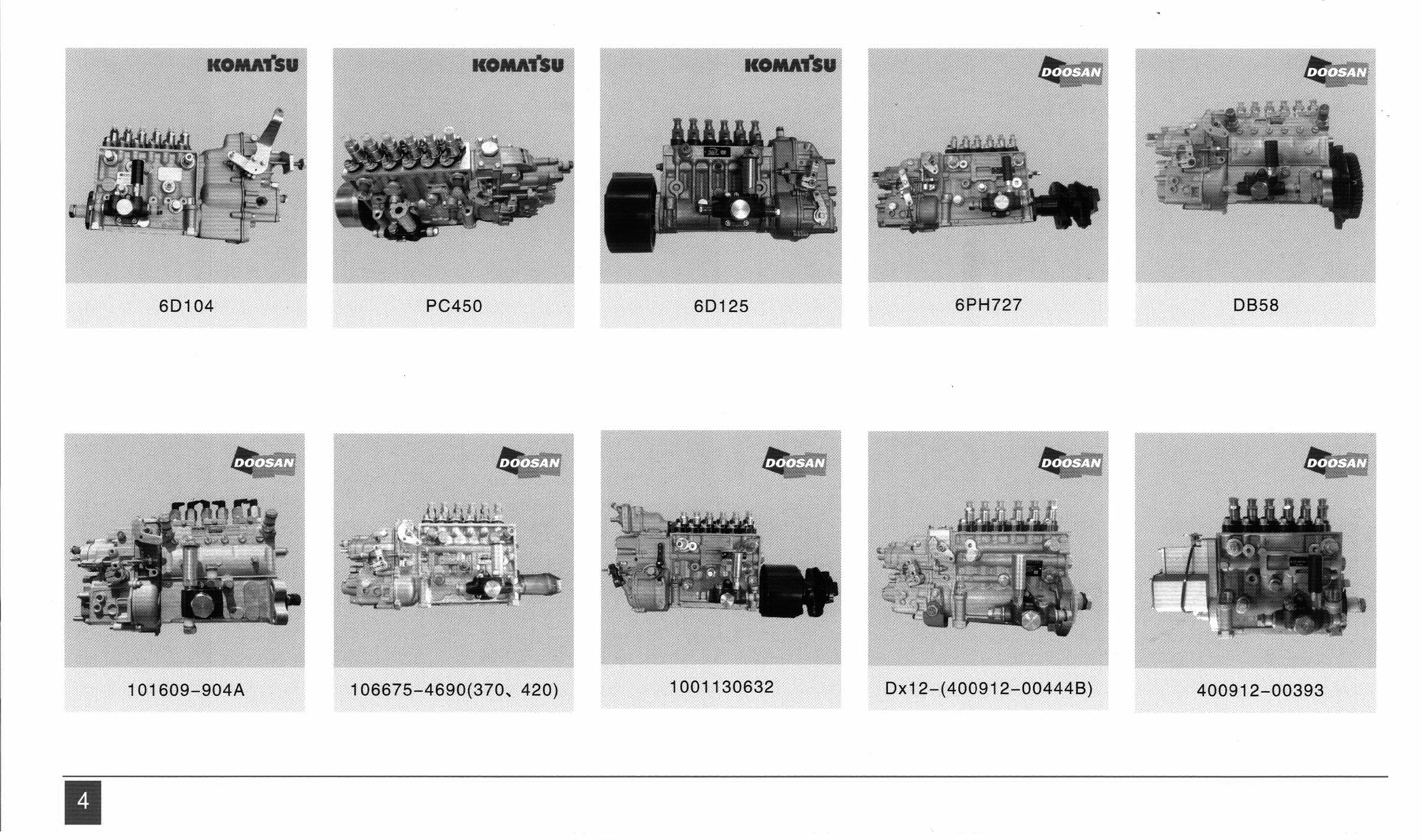 Doosan DX12 Engine Diesel Fuel injection pump 400912-00444B repair tools Engine Construction Machinery Parts