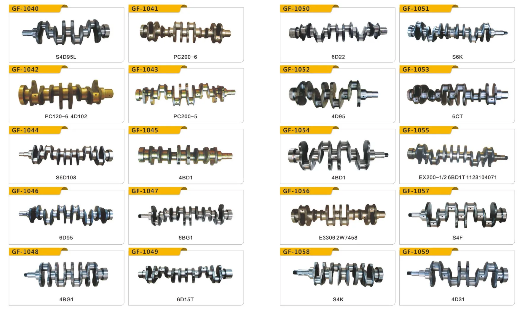 Isuzu engine crankshaft 4JA1 4JJ1-TC 4JG2 4BC2 4DA1 4BB1 6HK1 12PD1 12PC1 Isuzu crankshaft