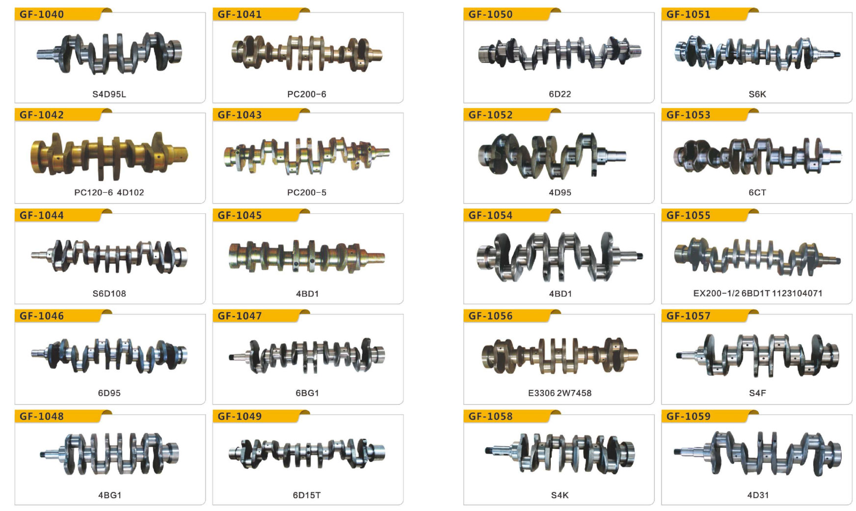 Isuzu engine crankshaft 4JA1 4JJ1-TC 4JG2 4BC2 4DA1 4BB1 6HK1 12PD1 12PC1 Isuzu crankshaft