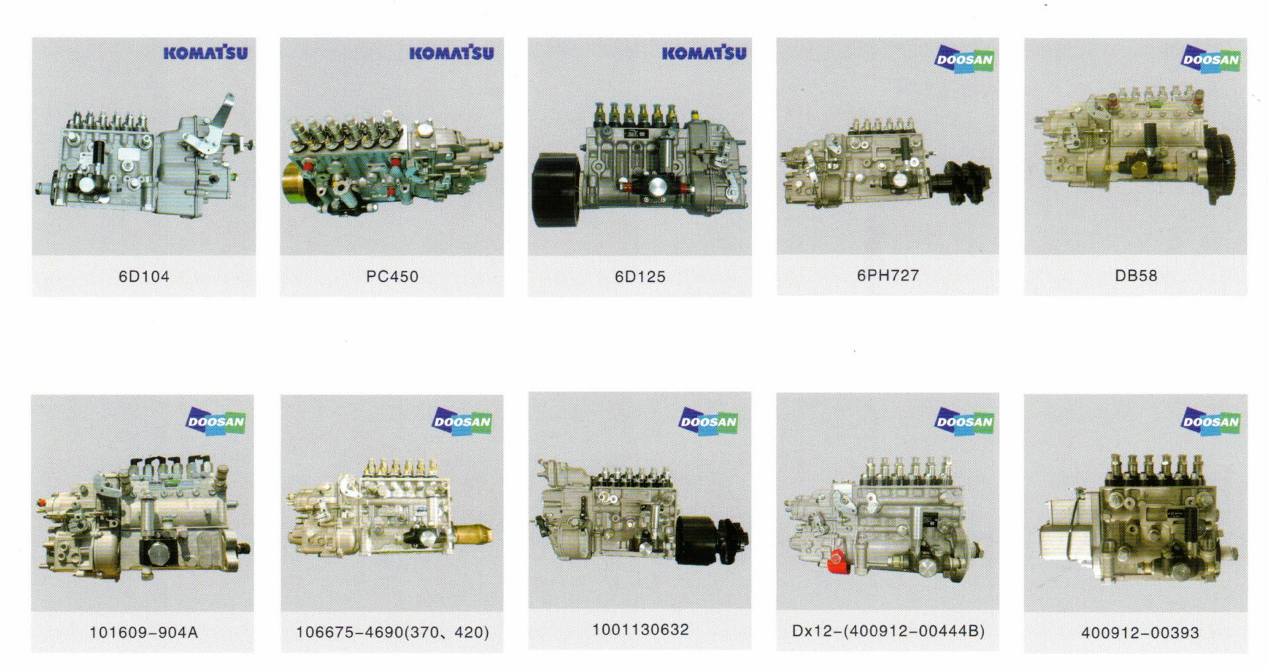 Komatsu fuel injection pump 101609-3710 PC200-6 fuel pump PC220-6 excavator parts Komatsu diesel engine pump